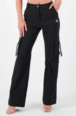 BELTED CARGO broek | Zwart
