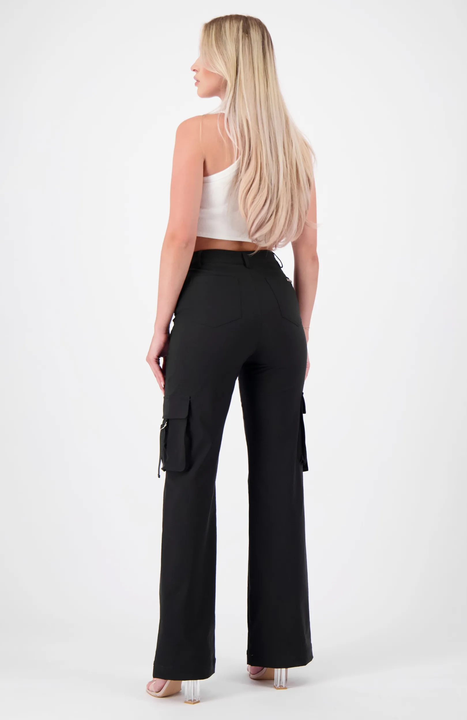 BELTED CARGO broek | Zwart