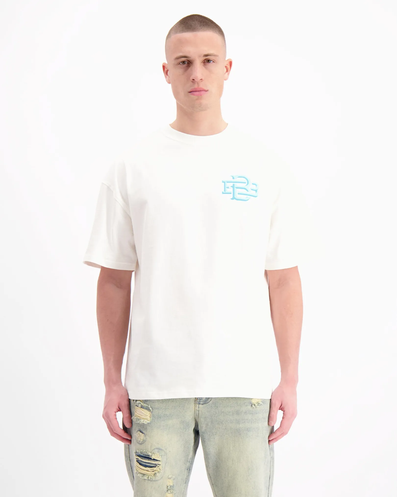 BLOCK MONOGRAM T-SHIRT | Wit