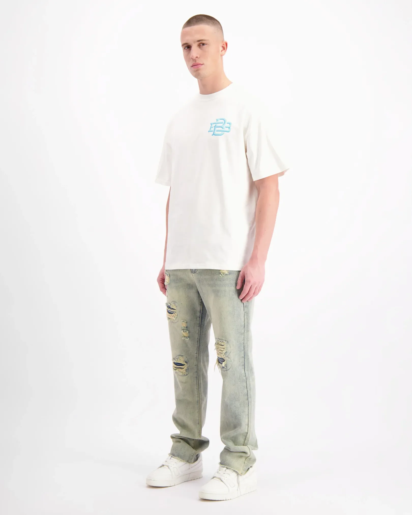 BLOCK MONOGRAM T-SHIRT | Wit