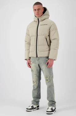 BLOCK PUFFER JACKET | Zand