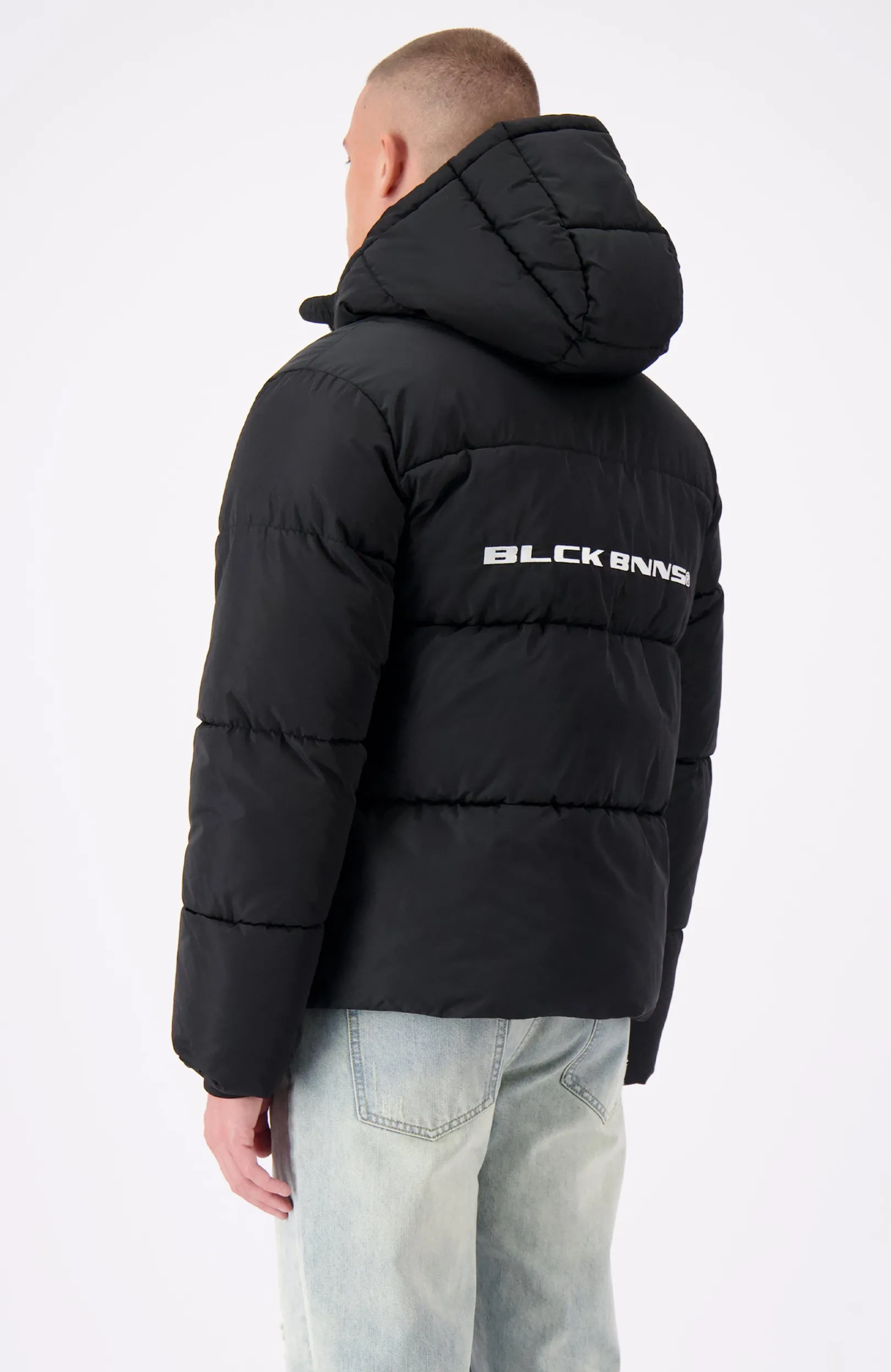 BLOCK PUFFER JACKET | Zwart