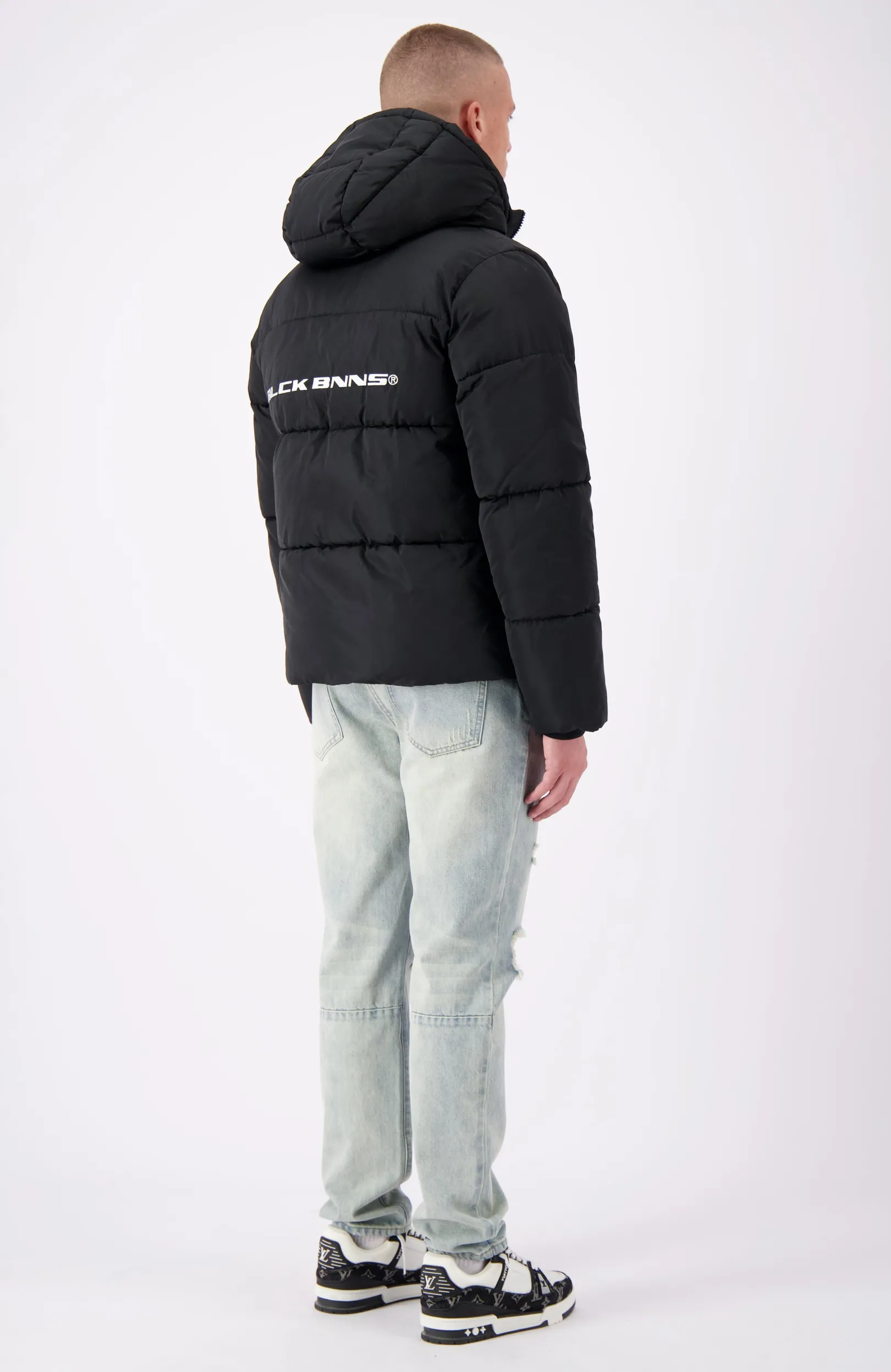 BLOCK PUFFER JACKET | Zwart