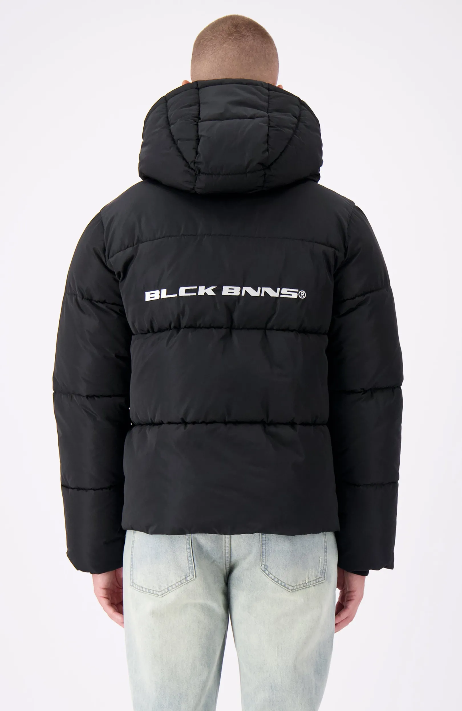 BLOCK PUFFER JACKET | Zwart