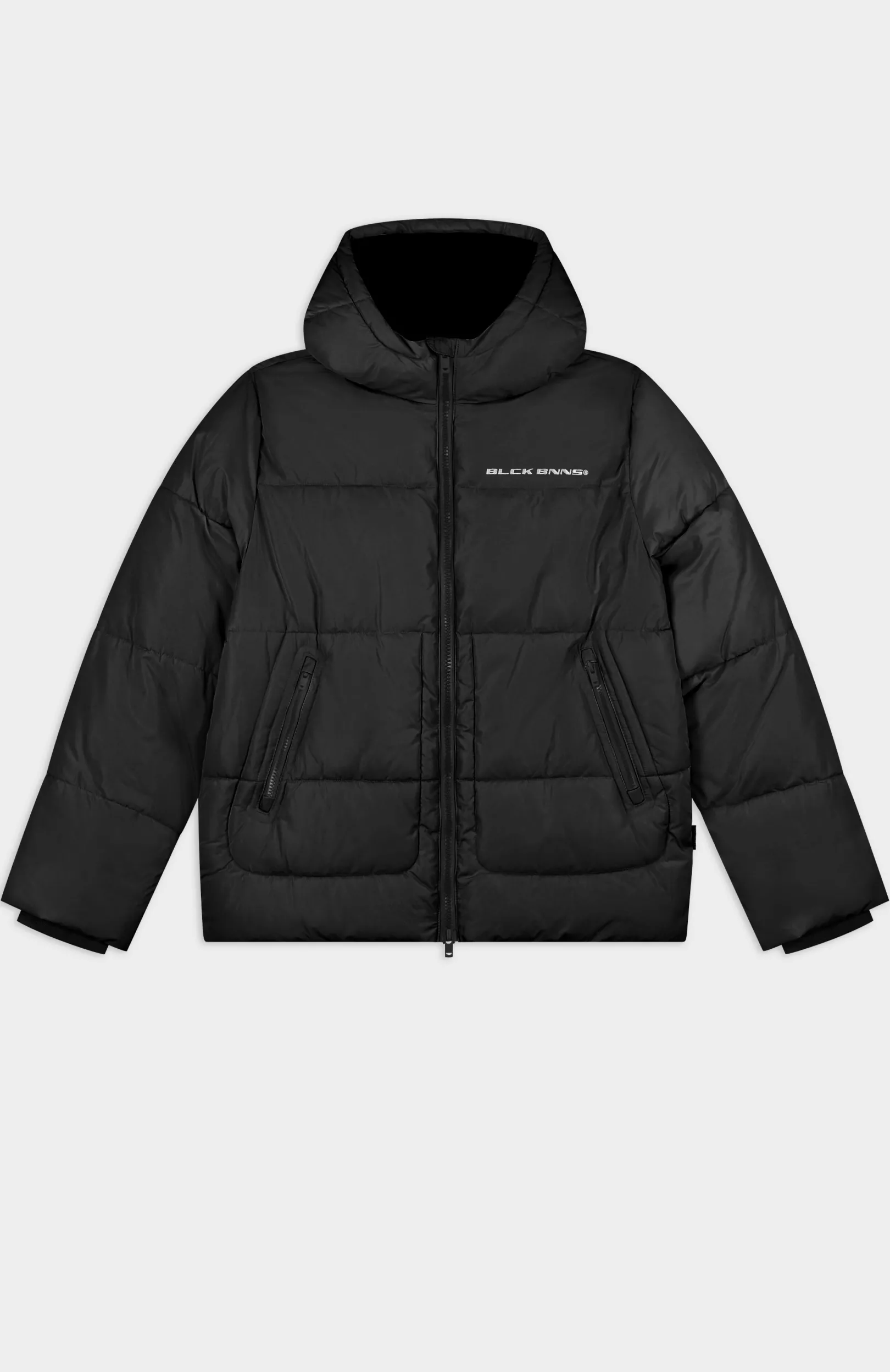 BLOCK PUFFER JACKET | Zwart