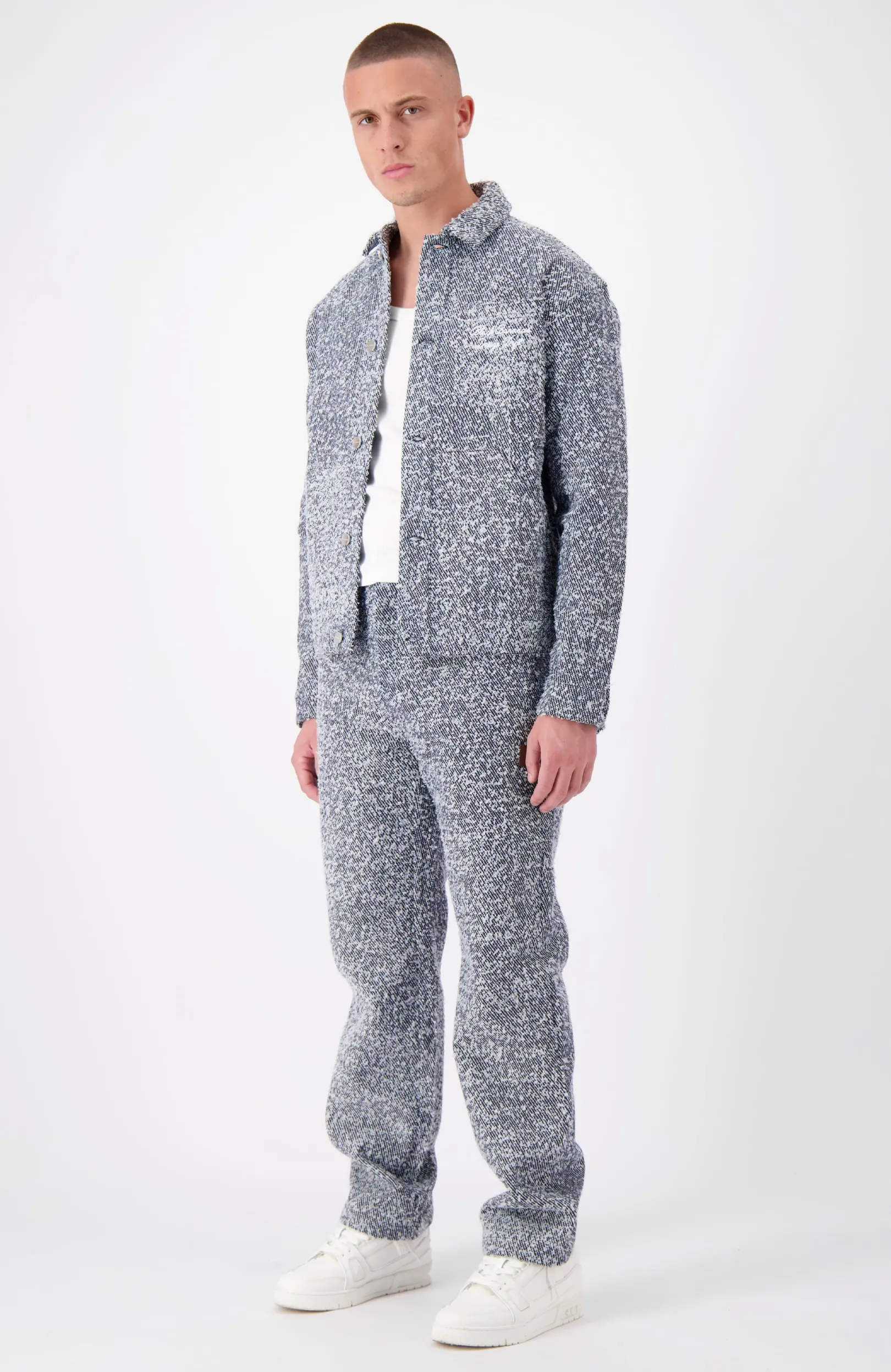 BOUCLE CARPENTER JACKET | Blauw
