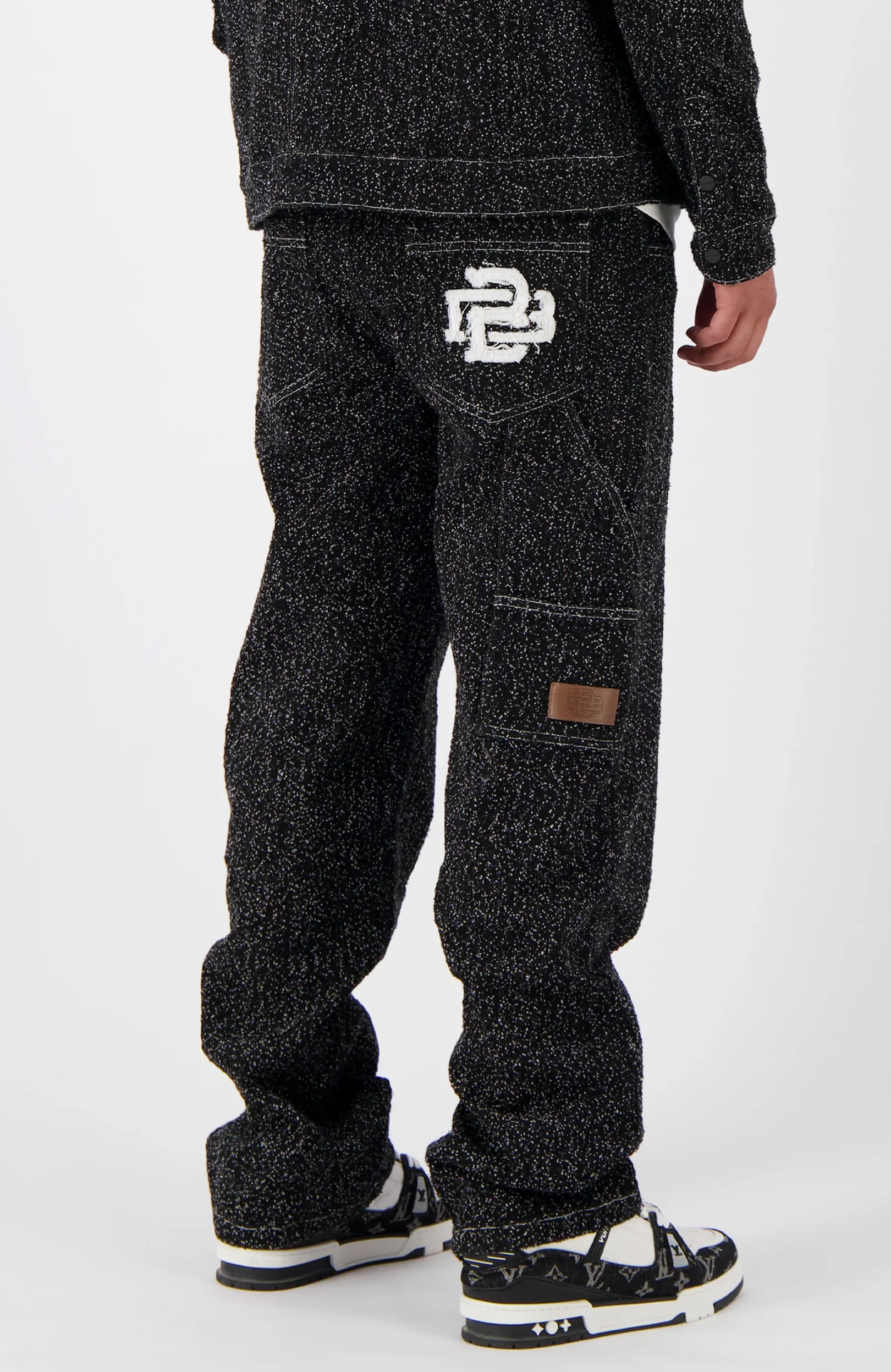 BOUCLE DENIM broek | Zwart