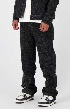 BOUCLE DENIM broek | Zwart
