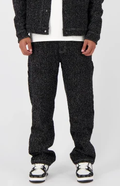 BOUCLE DENIM broek | Zwart