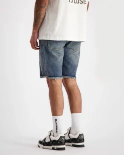 CUT OFF DENIM SHORTS | Donkerblauw