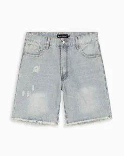 CUT OFF DENIM SHORTS | Lichtblauw
