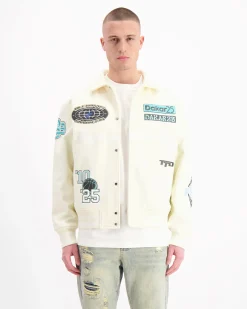 DESERT RACE VARSITY JACKET | Beige