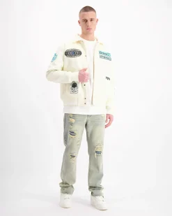 DESERT RACE VARSITY JACKET | Beige