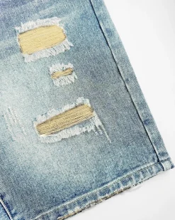 DISTRESSED DENIM SHORTS | Lichtblauw