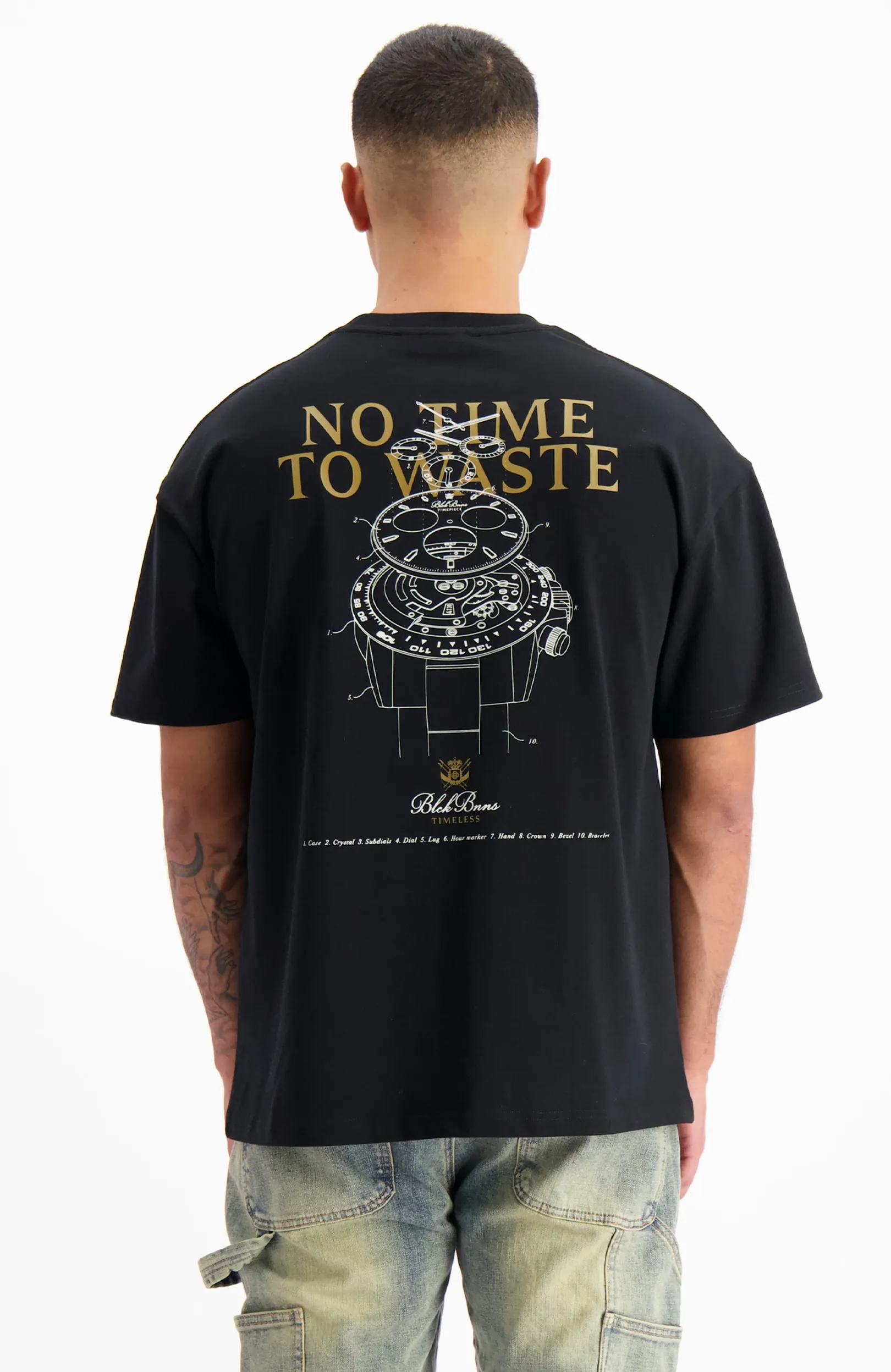 GEEN TIJD T-SHIRT | Zwart
