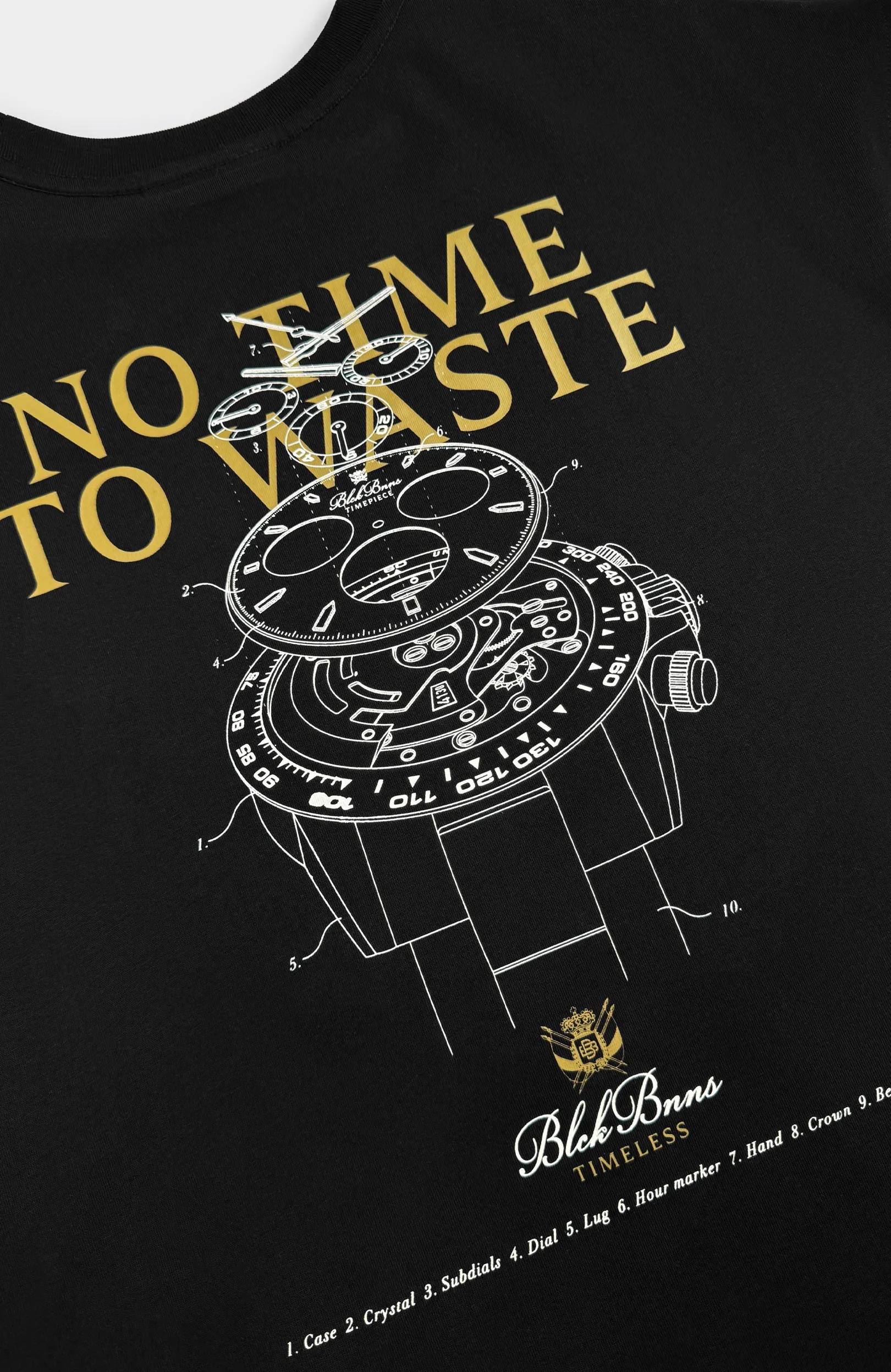 GEEN TIJD T-SHIRT | Zwart