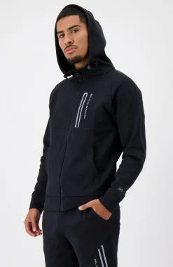 INITIAL GLOW ZIPPER HOODIE | Zwart