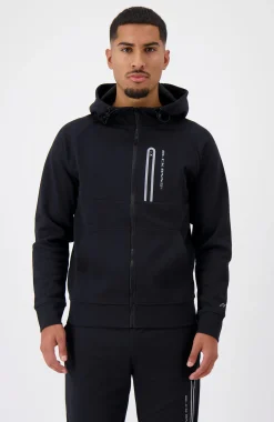 INITIAL GLOW ZIPPER HOODIE | Zwart