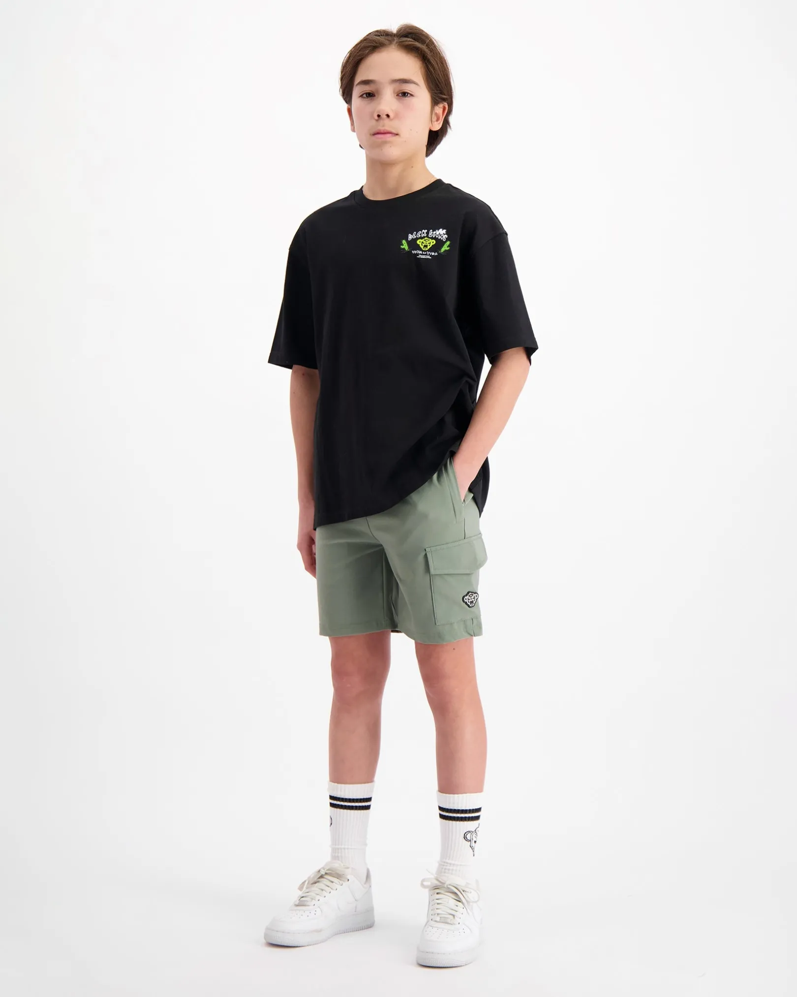 KIDS CRAYON T-SHIRT | Zwart