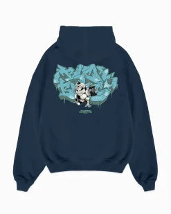 KIDS SPRAYED HOODIE | Navy