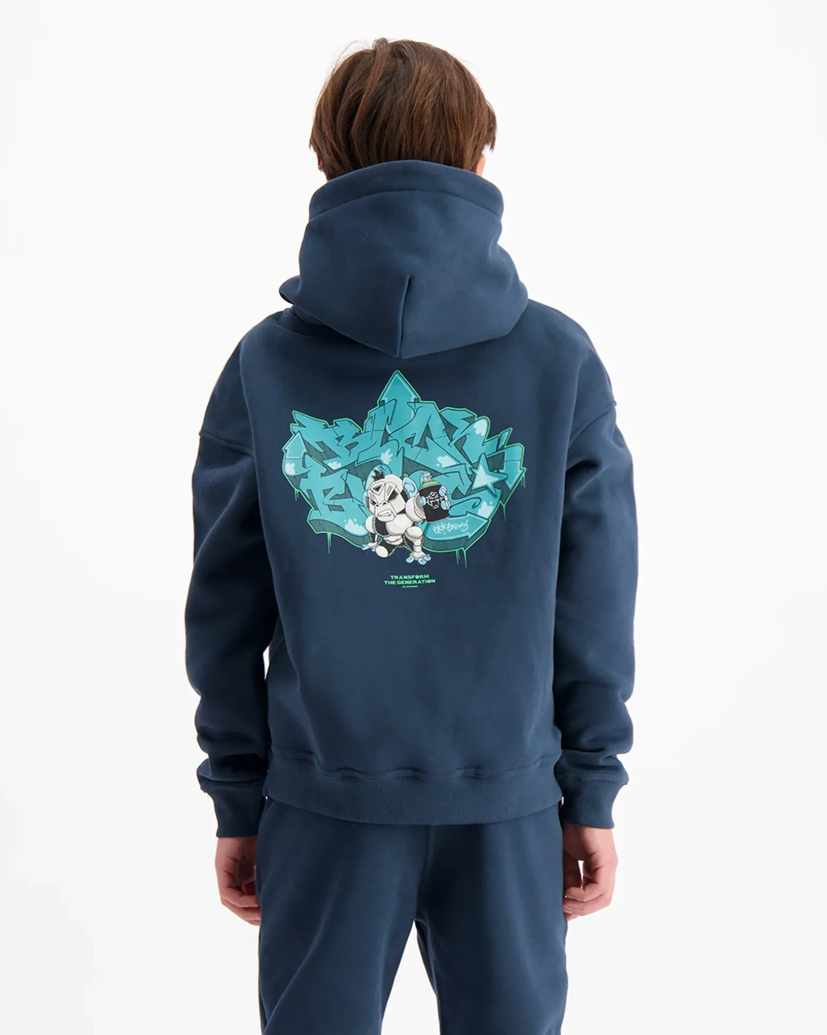 KIDS SPRAYED HOODIE | Navy