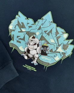 KIDS SPRAYED HOODIE | Navy