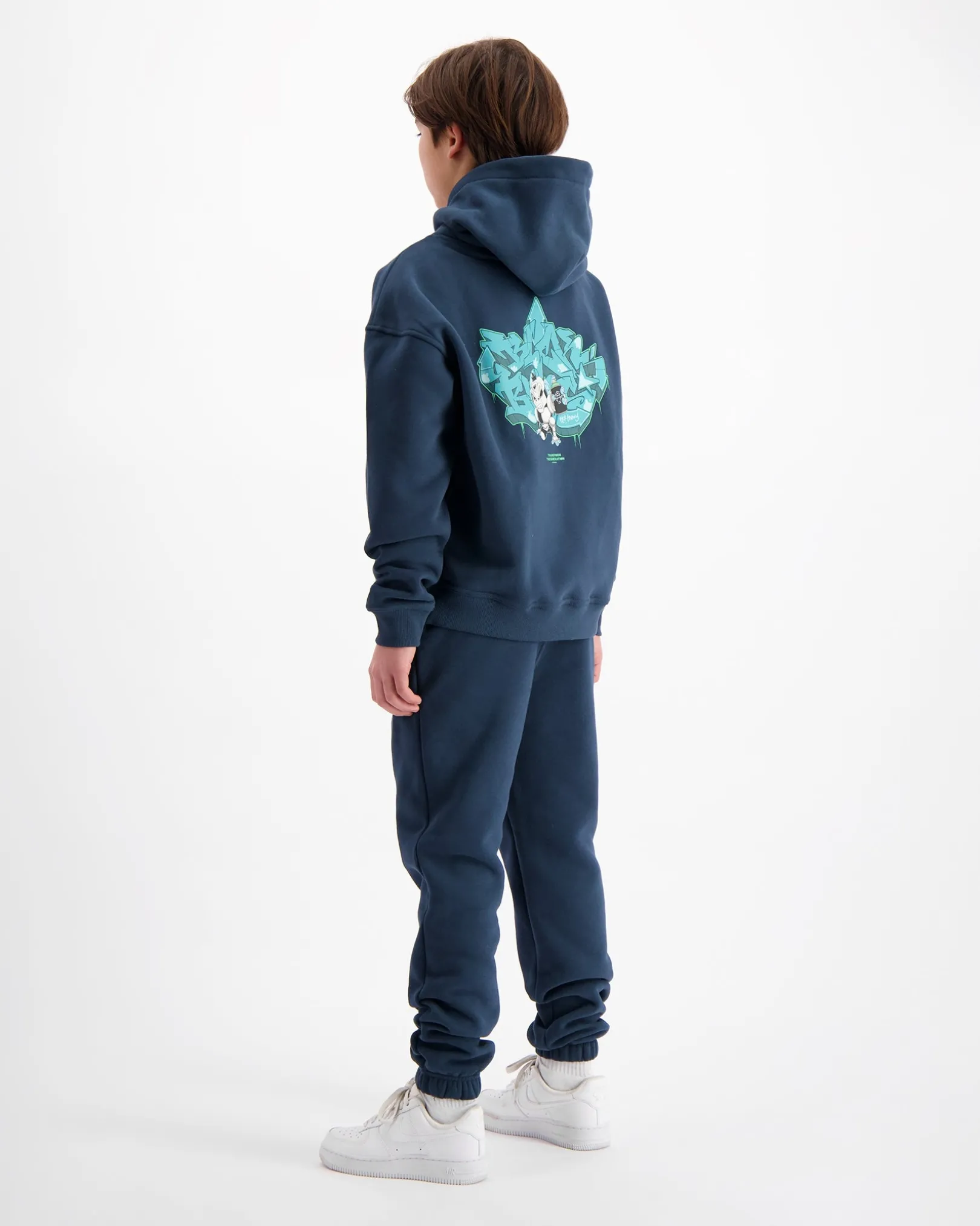 KIDS SPRAYED HOODIE | Navy