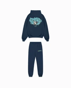 KIDS SPRAYED SWEATSUIT | Navy