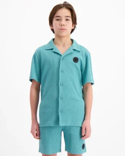 KIDS WAFFLE SHIRT | Groen