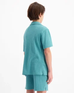 KIDS WAFFLE SHIRT | Groen