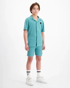 KIDS WAFFLE SHIRT SET | Groen