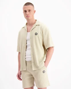MONOGRAM WAFFLE SHIRT | Beige