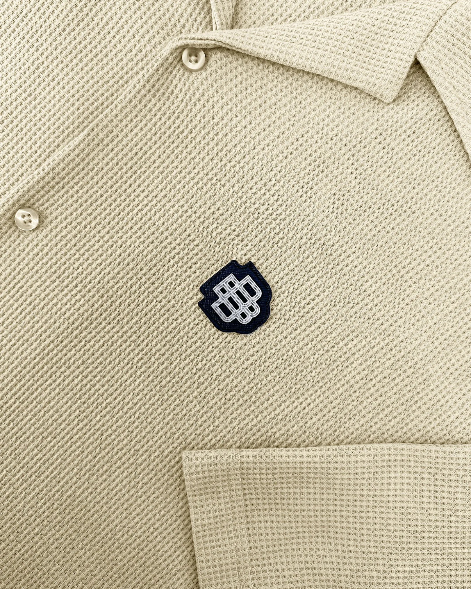 MONOGRAM WAFFLE SHIRT | Beige