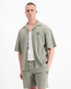 MONOGRAM WAFFLE SHIRT | Groen
