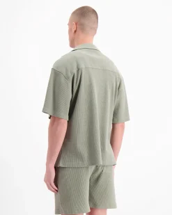 MONOGRAM WAFFLE SHIRT | Groen