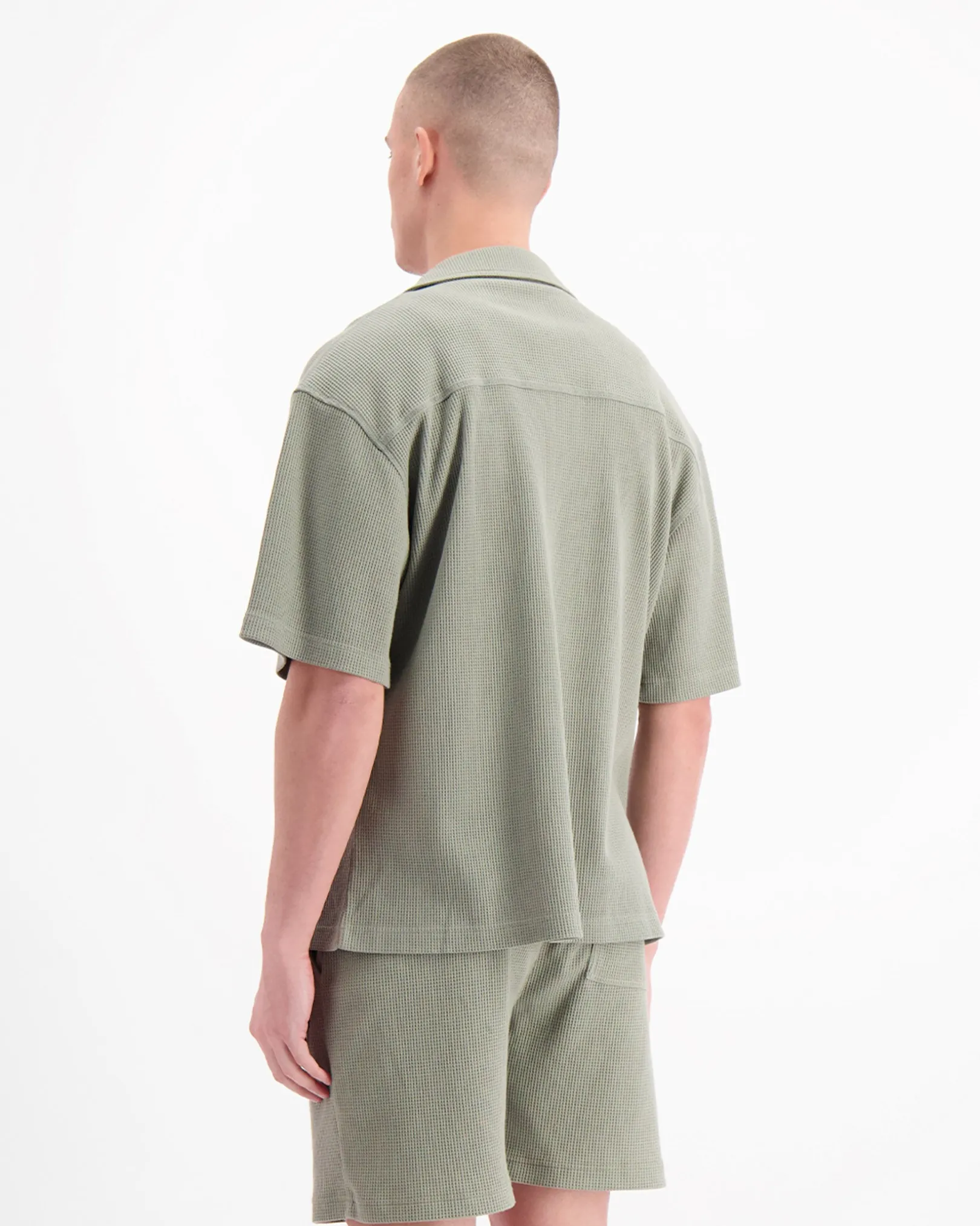 MONOGRAM WAFFLE SHIRT | Groen