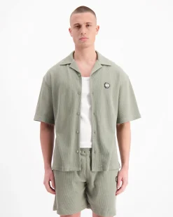MONOGRAM WAFFLE SHIRT | Groen