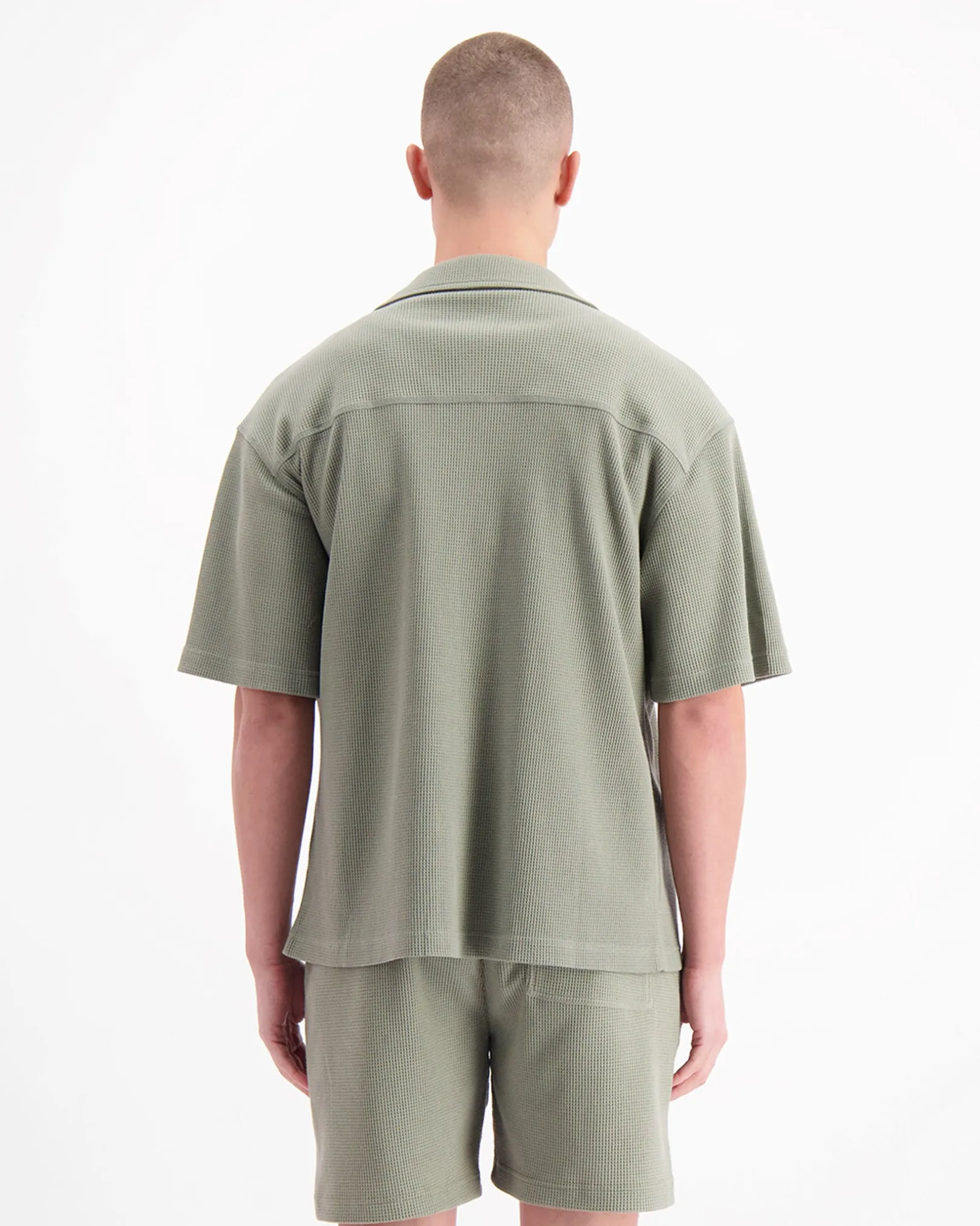 MONOGRAM WAFFLE SHIRT | Groen