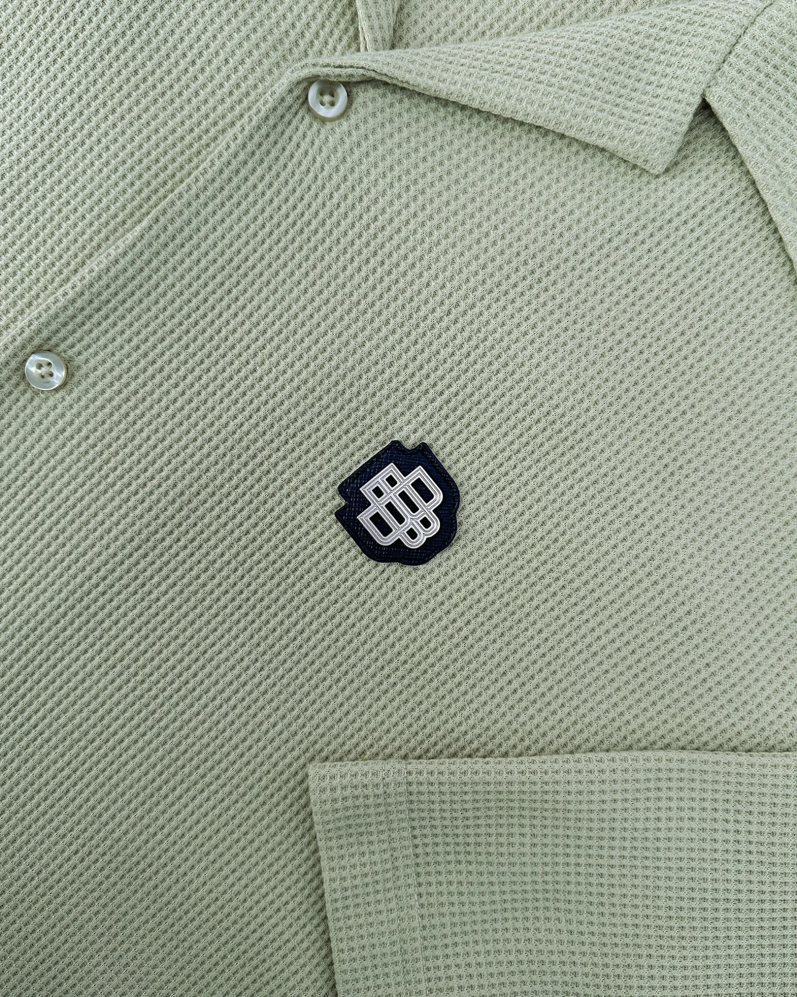 MONOGRAM WAFFLE SHIRT | Groen