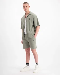 MONOGRAM WAFFLE SHIRT SET | Groen