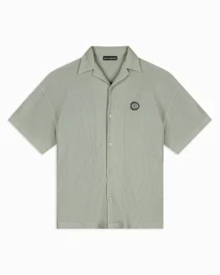 MONOGRAM WAFFLE SHIRT SET | Groen