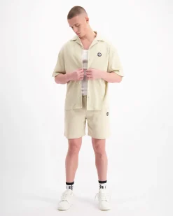 MONOGRAM WAFFLE SHIRT SET | Beige