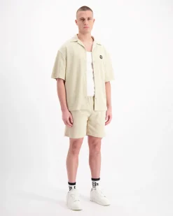 MONOGRAM WAFFLE SHIRT SET | Beige