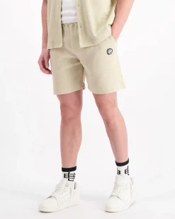 MONOGRAM WAFFLE SHORTS | Beige