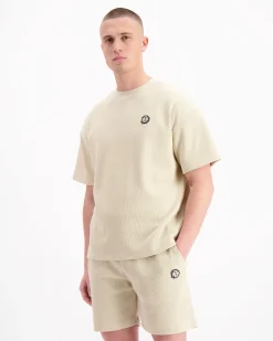 MONOGRAM WAFFLE T-SHIRT | Beige
