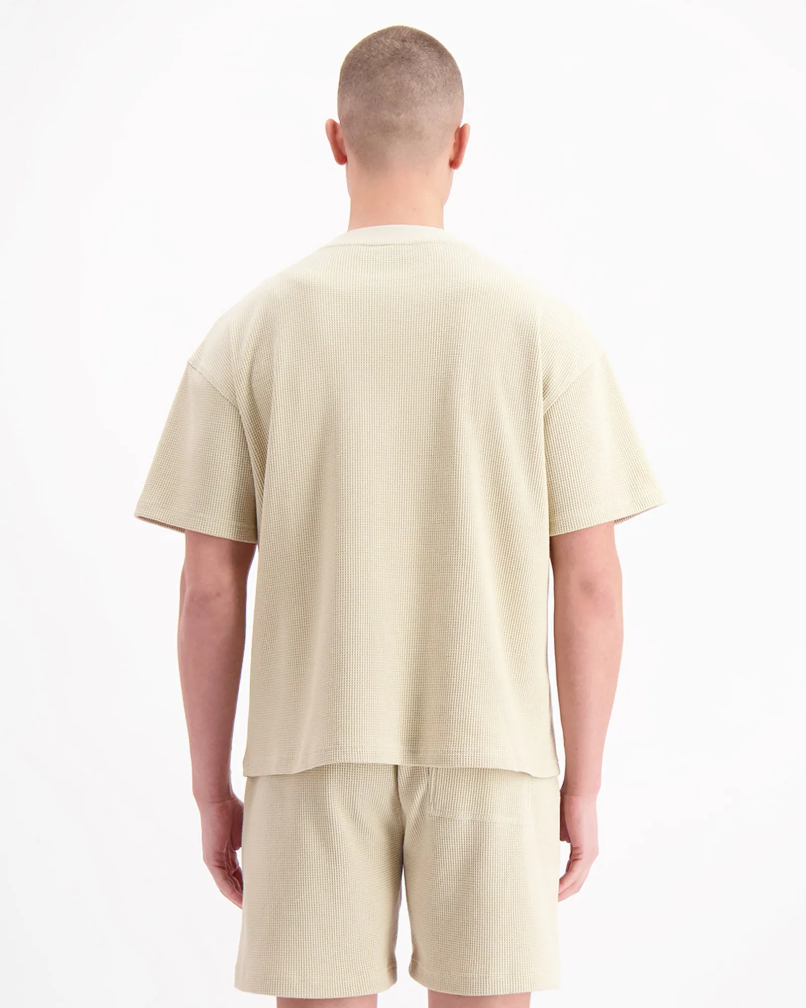 MONOGRAM WAFFLE T-SHIRT | Beige