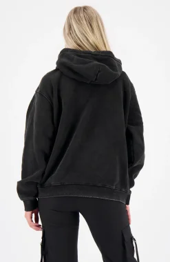 RIBCAGE HOODIE | Zwart gewassen