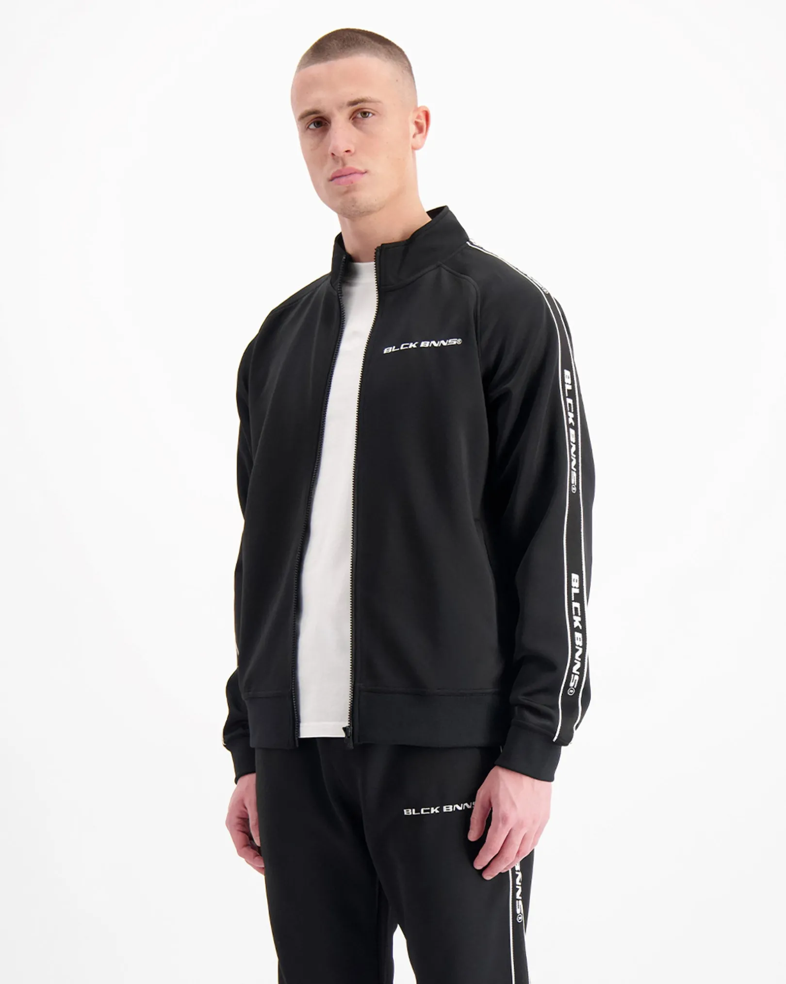 TAPED TRACKTOP | Zwart