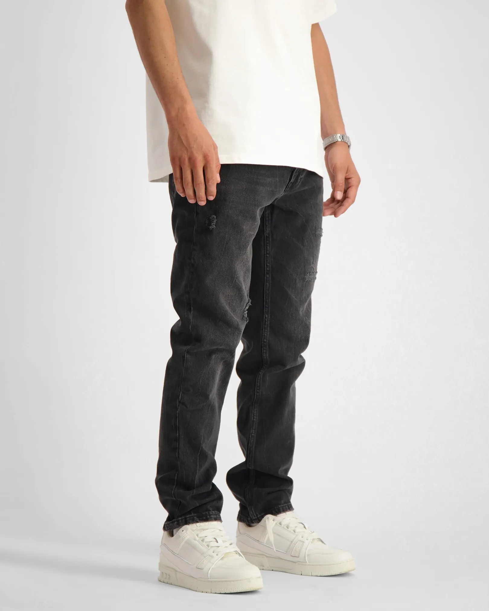 verwoest denim | zwart gewassen