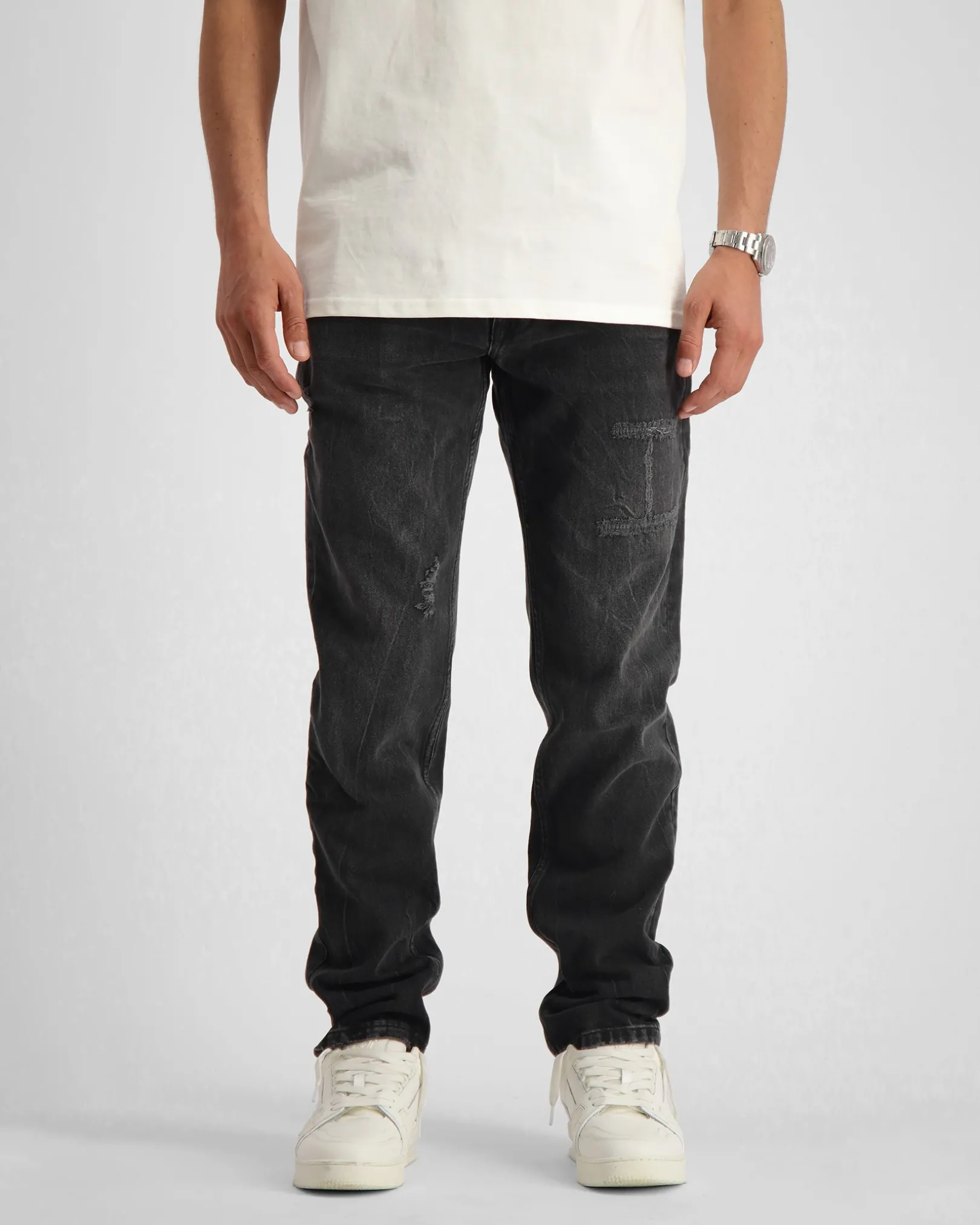 verwoest denim | zwart gewassen